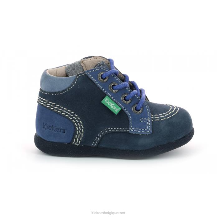 babystan zip bleu marine tricolore enfants KickersDT22924