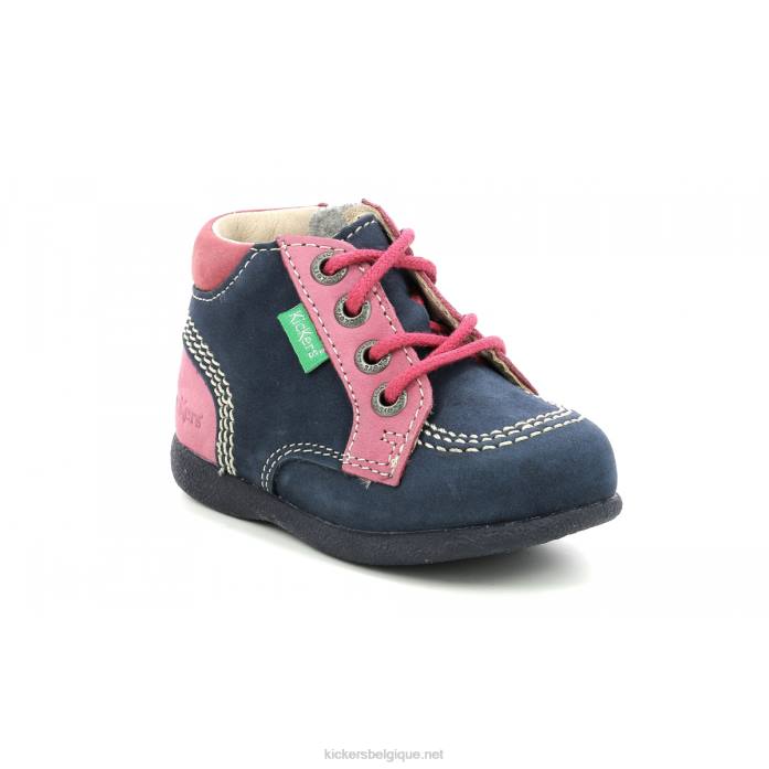 babystan zip marine rose tricolore enfants KickersDT22923