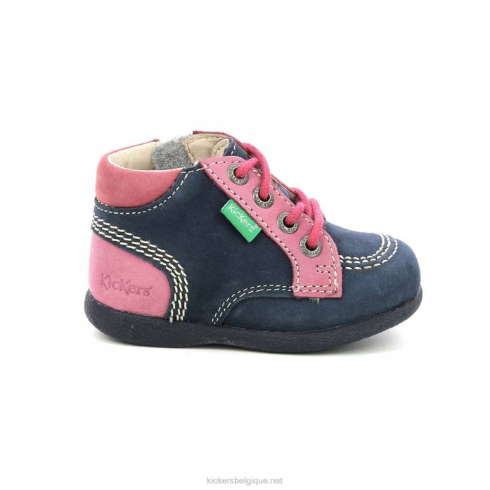 babystan zip marine rose tricolore enfants KickersDT22923