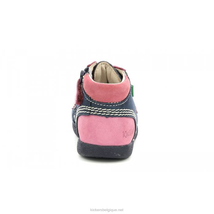 babystan zip marine rose tricolore enfants KickersDT22923