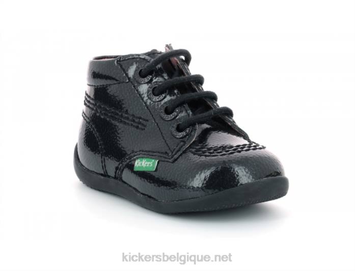 billista zip vernis permanent noir enfants KickersDT22912