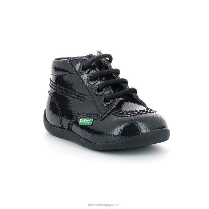 billista zip vernis permanent noir enfants KickersDT22912