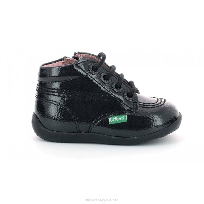 billista zip vernis permanent noir enfants KickersDT22912
