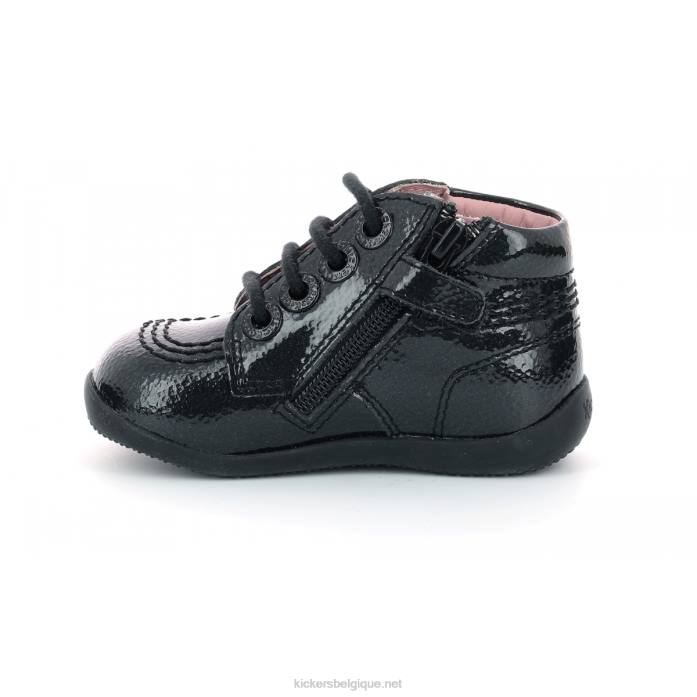 billista zip vernis permanent noir enfants KickersDT22912