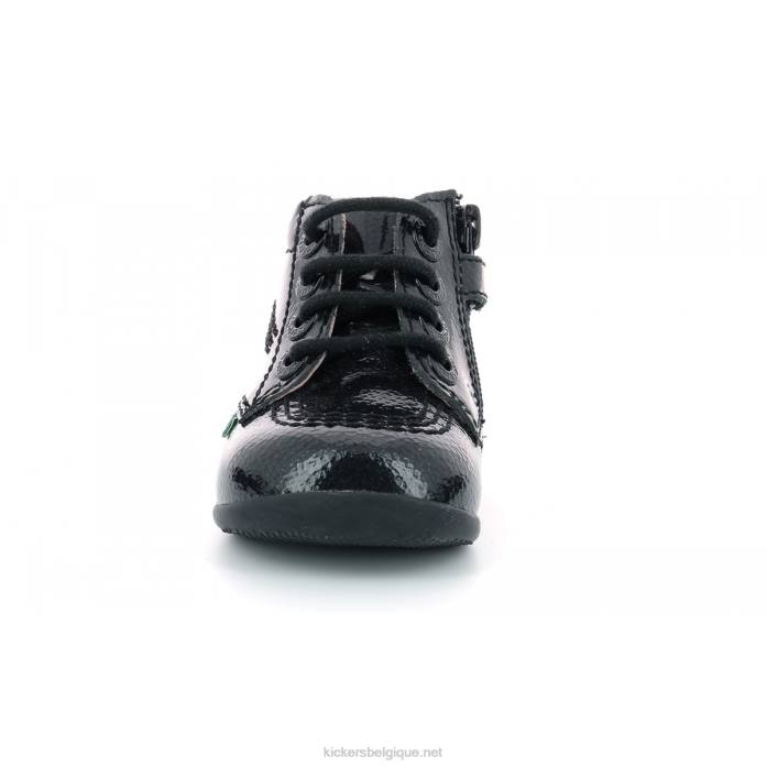 billista zip vernis permanent noir enfants KickersDT22912