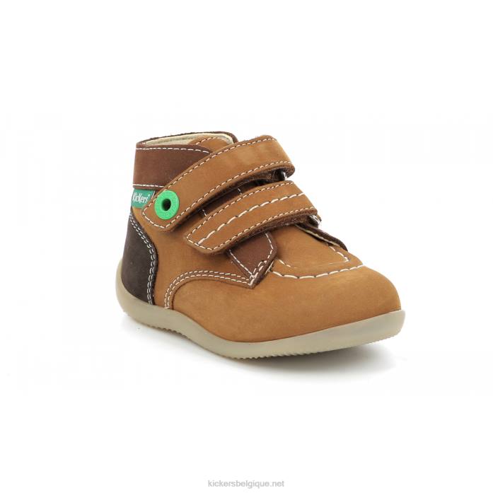 bonkro-2 marron camel tricolore enfants KickersDT22904