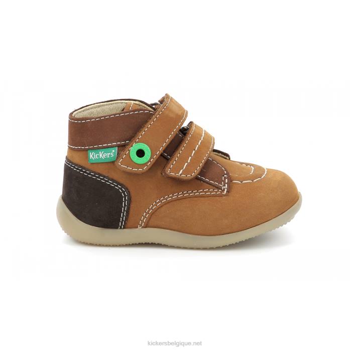 bonkro-2 marron camel tricolore enfants KickersDT22904