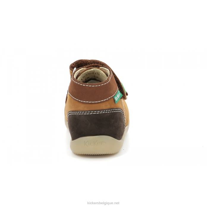 bonkro-2 marron camel tricolore enfants KickersDT22904