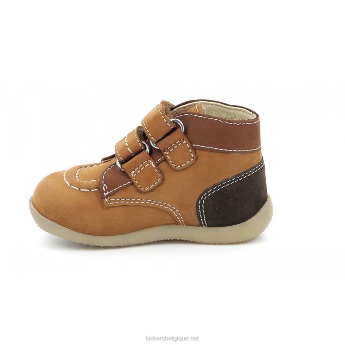 bonkro-2 marron camel tricolore enfants KickersDT22904