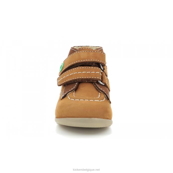 bonkro-2 marron camel tricolore enfants KickersDT22904