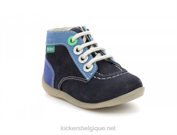 bonzip-2 bleu marine tricolore enfants KickersDT22779