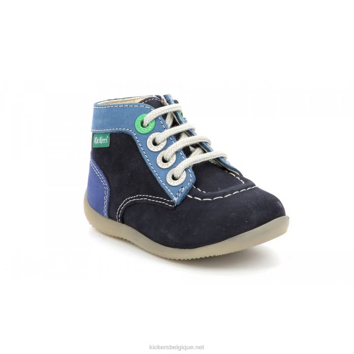 bonzip-2 bleu marine tricolore enfants KickersDT22779
