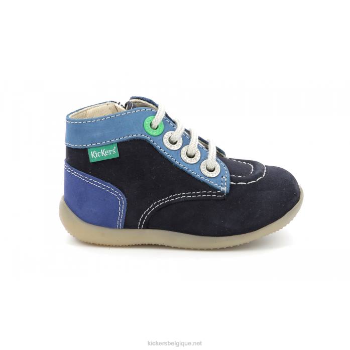 bonzip-2 bleu marine tricolore enfants KickersDT22779