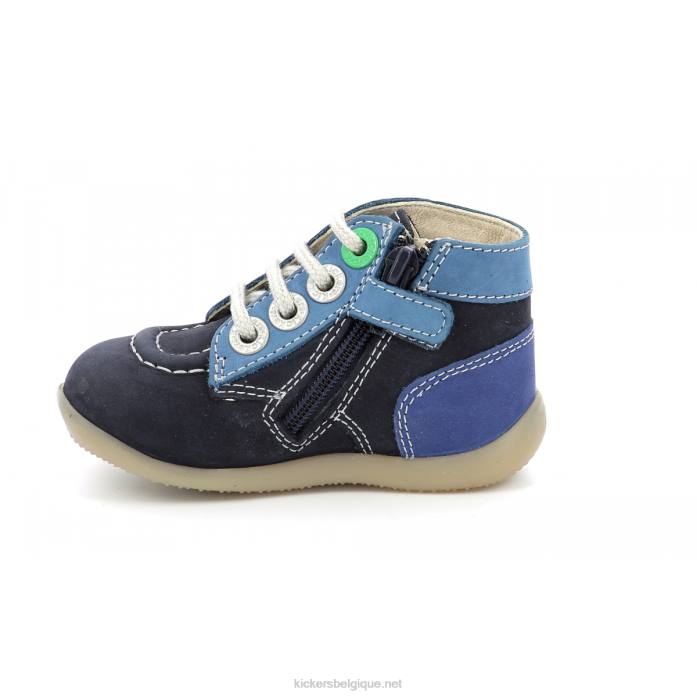 bonzip-2 bleu marine tricolore enfants KickersDT22779