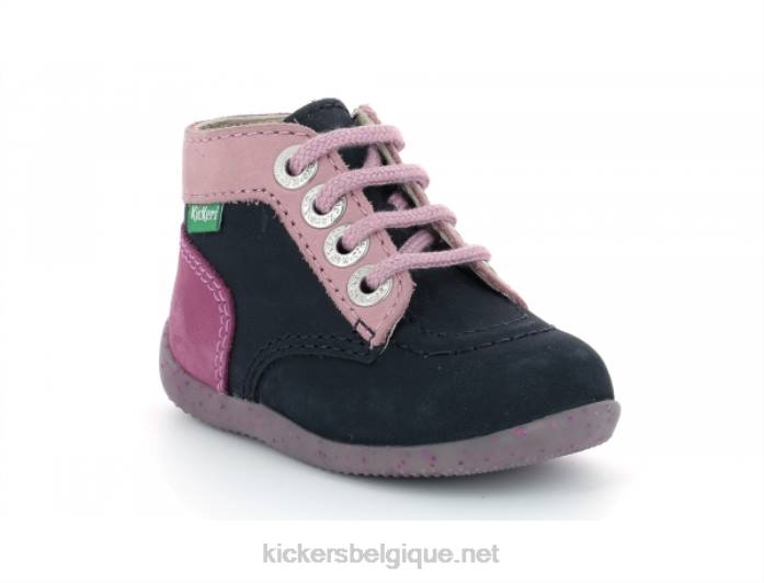 bonzip-2 marine rose tricolore enfants KickersDT22921