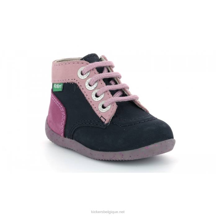bonzip-2 marine rose tricolore enfants KickersDT22921