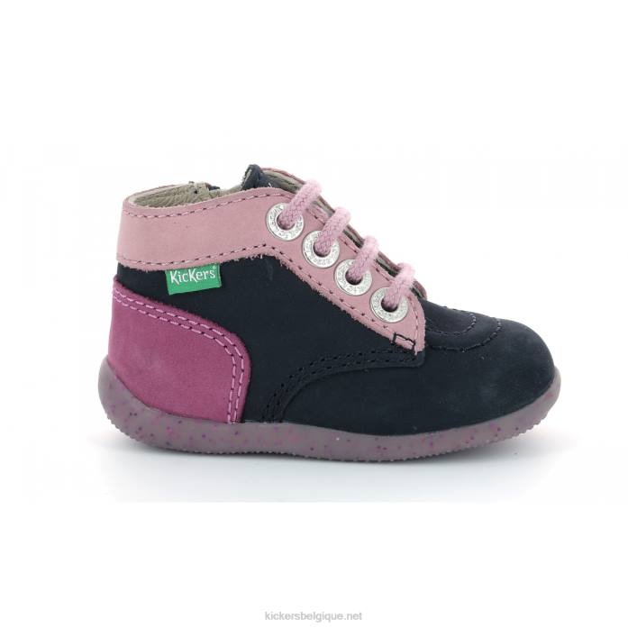 bonzip-2 marine rose tricolore enfants KickersDT22921
