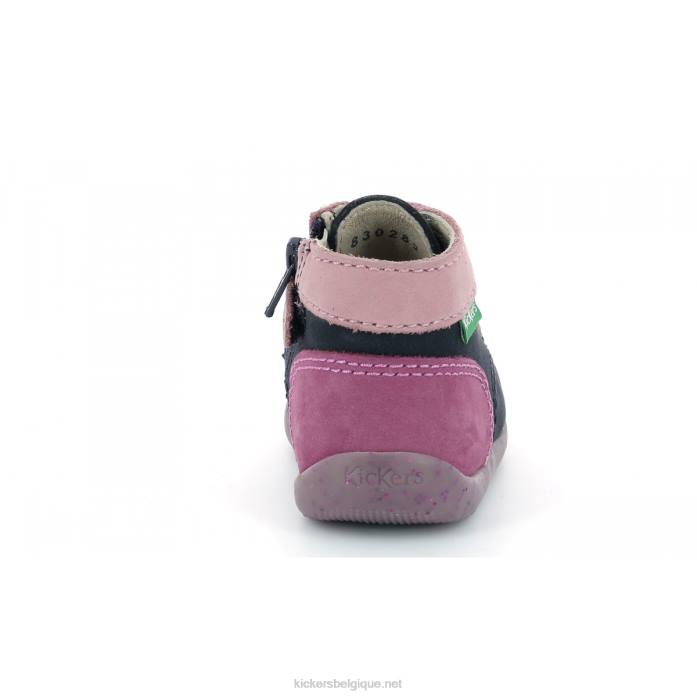 bonzip-2 marine rose tricolore enfants KickersDT22921
