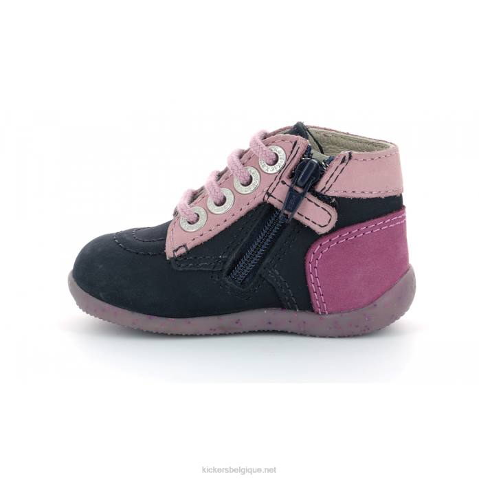 bonzip-2 marine rose tricolore enfants KickersDT22921