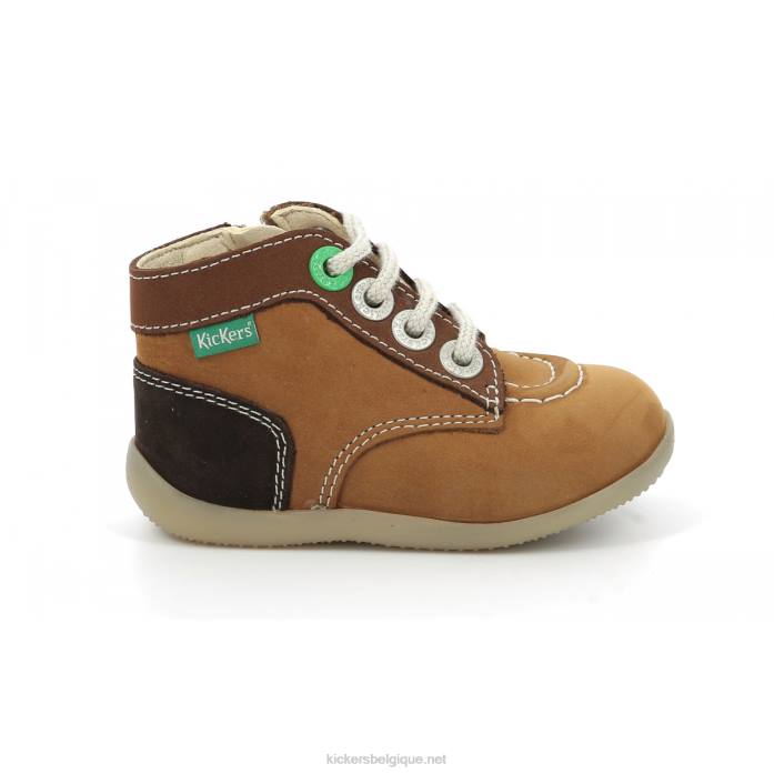 bonzip-2 marron camel tricolore enfants KickersDT22780
