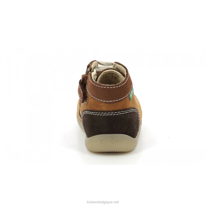 bonzip-2 marron camel tricolore enfants KickersDT22780