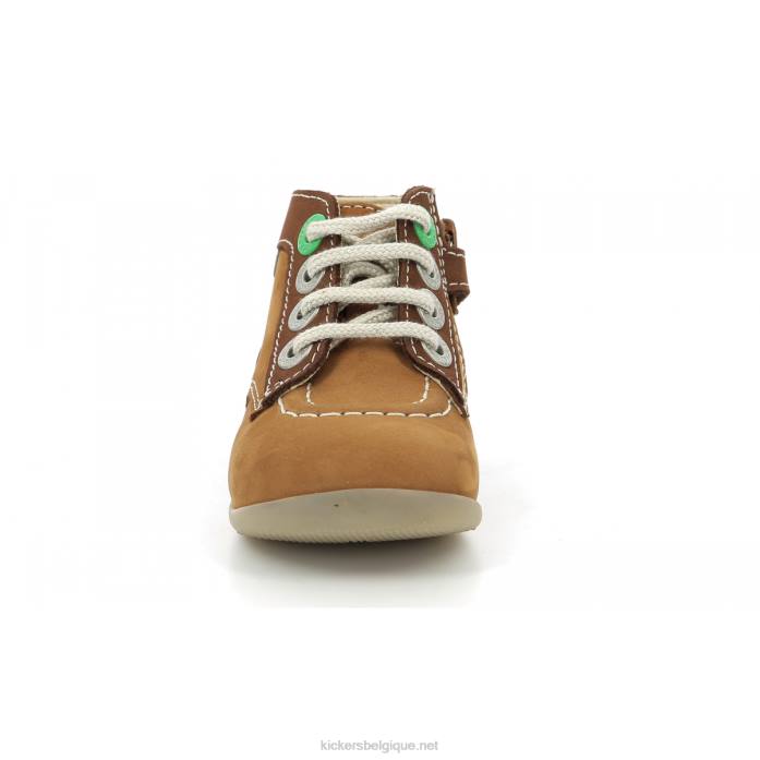 bonzip-2 marron camel tricolore enfants KickersDT22780