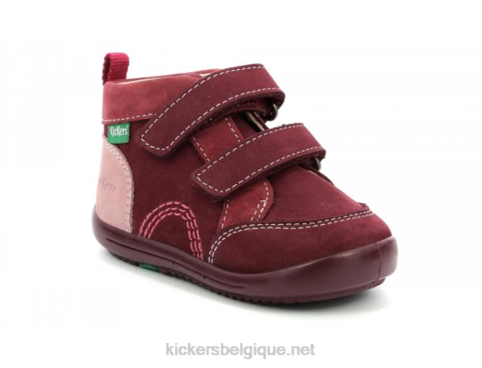 kinop bordeaux rose tricolore enfants KickersDT22928