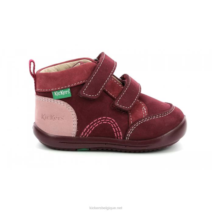 kinop bordeaux rose tricolore enfants KickersDT22928