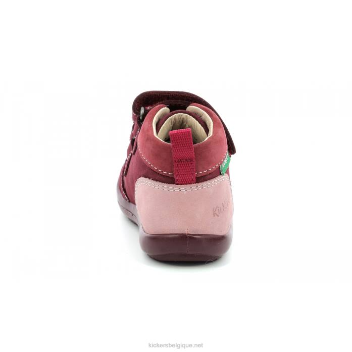 kinop bordeaux rose tricolore enfants KickersDT22928