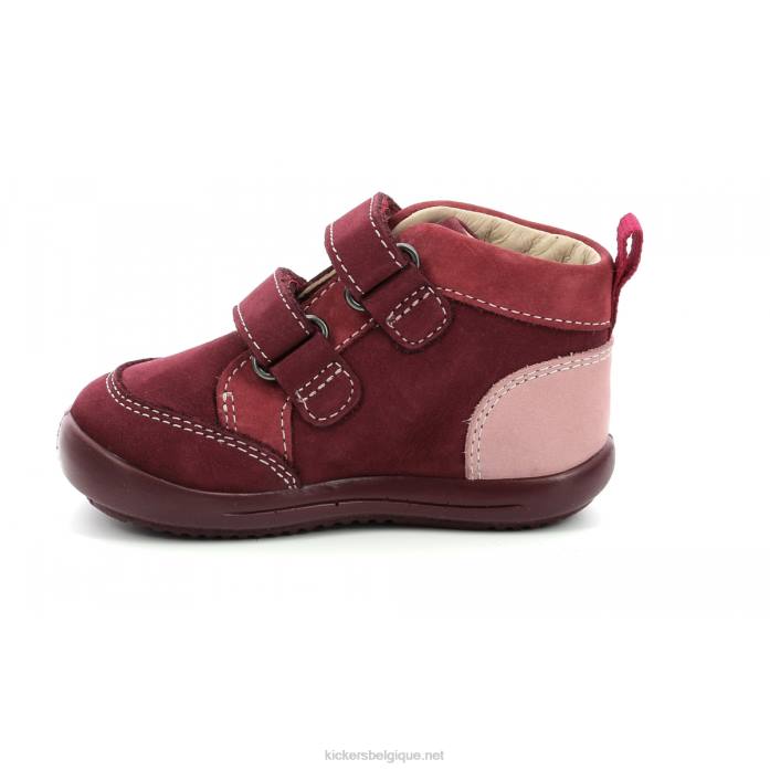 kinop bordeaux rose tricolore enfants KickersDT22928
