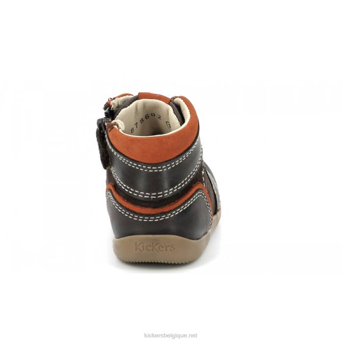poubelles montagne marron foncé orange enfants KickersDT22797