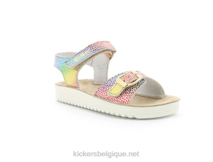 odyssa beige léopard multicolore enfants KickersDT22725