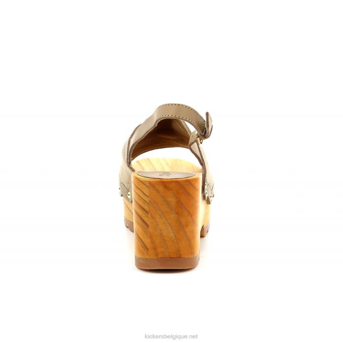 cale de coup de pied bois beige clair femmes KickersDT2213