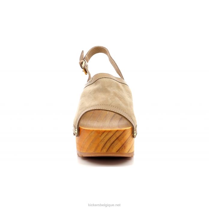 cale de coup de pied bois beige clair femmes KickersDT2213