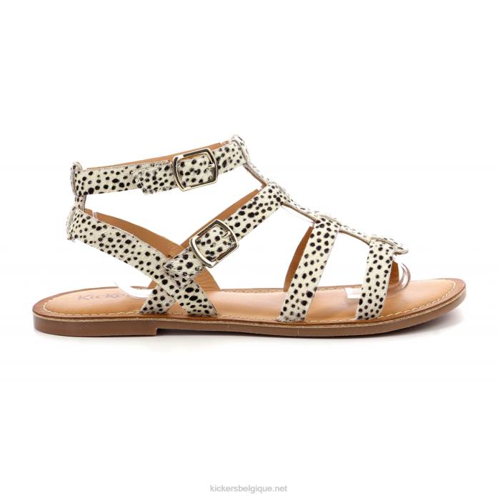 coup de pied hébété blanc marron impression femmes KickersDT2274