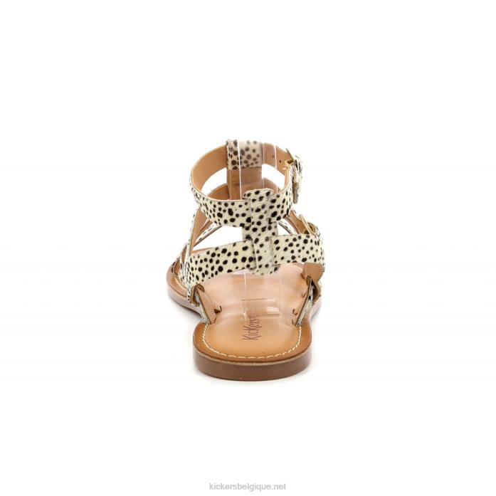 coup de pied hébété blanc marron impression femmes KickersDT2274