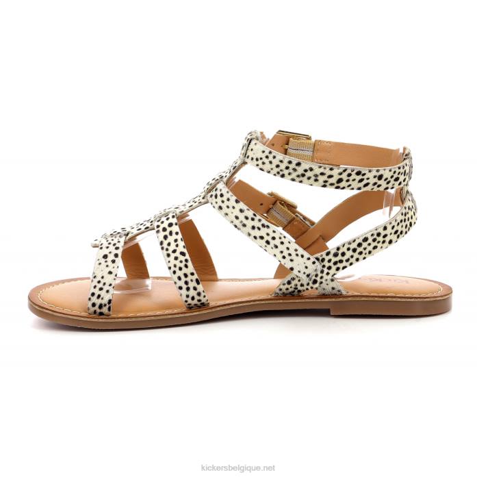 coup de pied hébété blanc marron impression femmes KickersDT2274