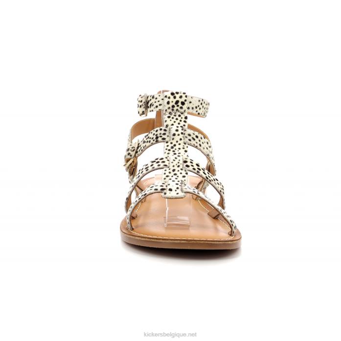 coup de pied hébété blanc marron impression femmes KickersDT2274