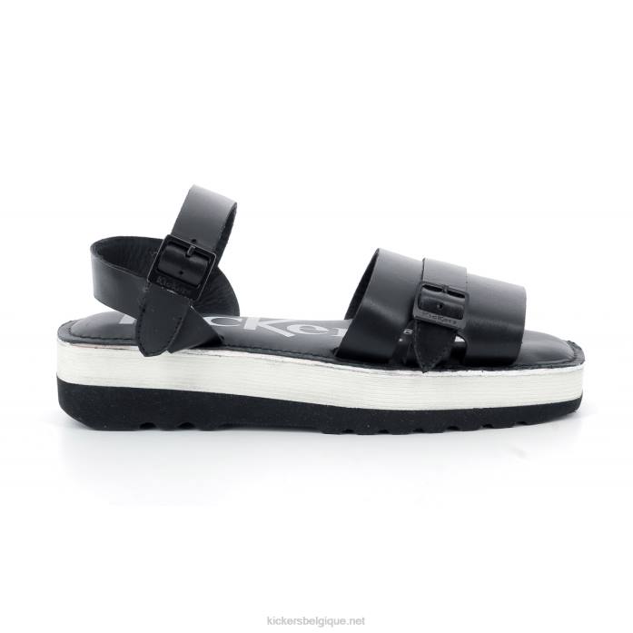 coup de pied salut coucher de soleil noir femmes KickersDT22121