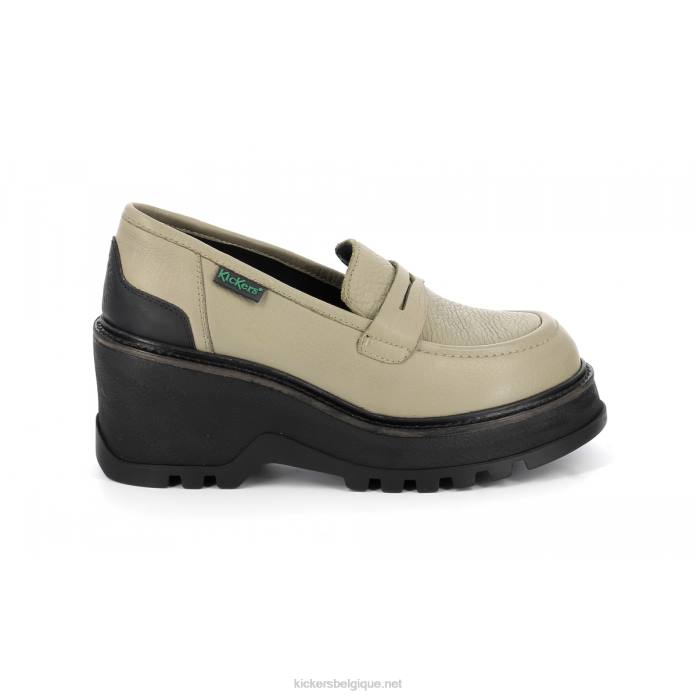 donner un coup de pied sauvage argent noir femmes KickersDT22181
