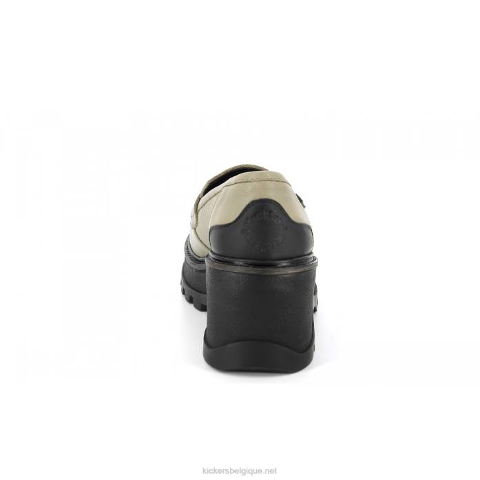donner un coup de pied sauvage argent noir femmes KickersDT22181